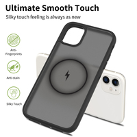 Étui de luxe en TPU + acrylique avec finition givrée, chargement magnétique, antichoc et anti-chute pour iPhone 11