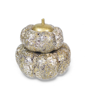 ฟักทองฮาโลวีนเคลือบเงาประดับไข่ฝัง งานฝีมือตกแต่งบ้านสำหรับวางบนโต๊ะ จากเวียดนาม - Product Image 4