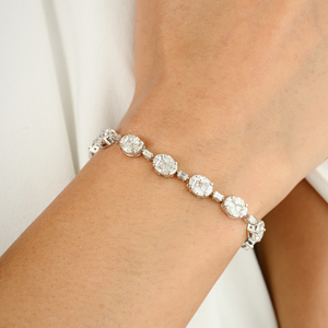 Bracelet de tennis en diamant de forme mixte authentique 100% fait à la main bijoux en gros d'usine en or blanc 18 carats pour la fête de mariage - Product Image 4