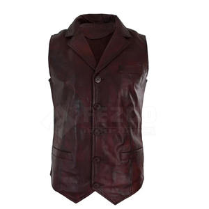 Ropa informal de alta calidad personalizable hombres Chaleco de cuero invierno cálido transpirable en Stock - Product Image 1