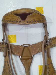 Juego de tachuelas de caballo ecuestre occidental que incluye cabezal y coraza para montar en desfile - Product Image 3