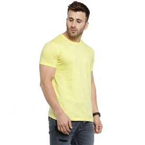 T-shirt col rond pour hommes en gros 100% coton léger séchage rapide couleur unie décontracté à manches courtes imprimé meilleure qualité T-shirt tricoté - Product Image 4