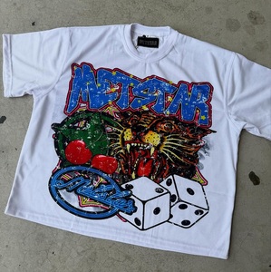 300 GSM hombres Casual gimnasio Fitness Oversize camisetas gota hombro ácido lavado camisetas de manga corta - Product Image 5