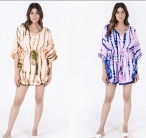 Vêtements d'été pour femmes, kaftan court en lin/coton, imprimé floral, coupe ample - Product Image 2