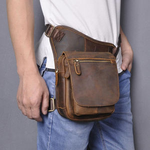 Trend Original Leather Unisex Casual Coffee Classic Fashion <b>Travel</b> Fanny Waist Belt Single Zipper <b>Bag</b> - Product Image 5