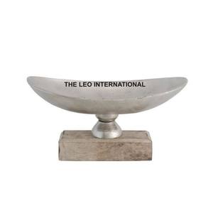 Bols japonais ovales en céramique de forme rectangulaire de base de couleur argentée bol de fantaisie en métal d'aluminium de haute qualité fait à la main - Product Image 1