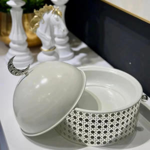 Novelty Gift Rounded Shaped <b>White</b> Color Japanese <b>Serving</b> <b>Bowl</b> Iron Metal Resort Parties and Home Decor - Product Image 1