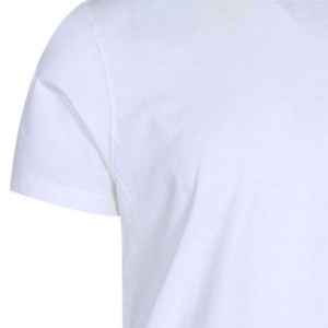 Conjunto de pijama de camiseta lisa blanca Conjunto de salón tejido de algodón 100% Ropa de dormir de media manga suave y transpirable con camiseta y pantalones de cuello redondo - Product Image 6