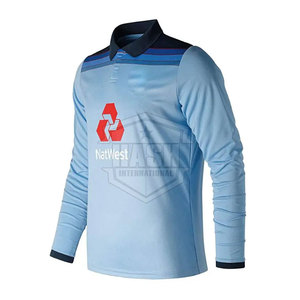 เสื้อคริกเก็ตครึ่งแขนโพลีเอสเตอร์ เสื้อคริกเก็ตระบายอากาศคุณภาพสูงสําหรับสวมใส่ทีม - Product Image 1