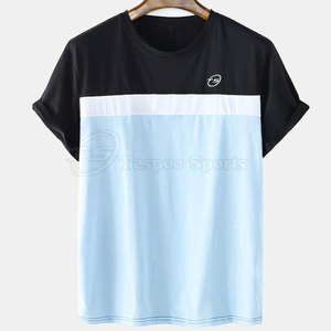Vente à chaud T-shirt confortable et respirant pour hommes Motif solide en polyester/coton Streetwear quotidien au prix de gros - Product Image 1