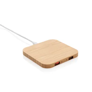 Caricatore Wireless Ecologico 5W in Bambù, Gadget USB Promozionale - Product Image 1