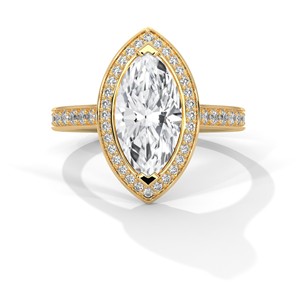 Anillo Solitario Halo con Moissanita Corte Marquise de 2.0ct, Plata de Ley 925, Anillo de Compromiso - Product Image 2