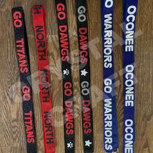 Boomer Sooner Customized White Gold Seed Bead Bag Straps 'Hook Em Horns' <b>Fashionable</b> <b>Accessory</b> Beaded Purse Strap - Product Image 6