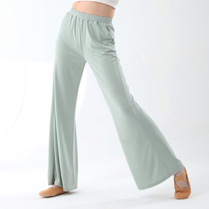 Mallas de gimnasio de cintura alta para mujer, mallas acampanadas transpirables para Yoga, mallas para Fitness, correr, deportes de baile, patrón sólido - Product Image 3