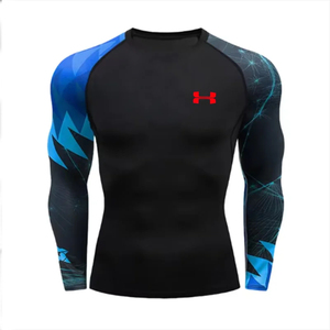 Protection solaire seconde peau respirant Compression chemise hommes Rashguard Jiu Jitsu Fitness Gym course en plein air sport Rash Guard - Product Image 3