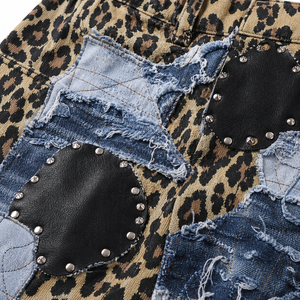 กางเกงยีนส์ขาสั้นผู้ชายทรงหลวมพิมพ์ลาย สวมใส่สบาย รับผลิตแบบ OEM ODM ตกแต่งด้วยแพทช์เวิร์ค แต่งขอบดิบ สไตล์สตรีทแวร์ - Product Image 5