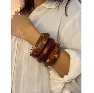 Premium Traditional Designer Inspired Handmade Waterproof Wooden Bangles <b>Jewelry</b> Natural Wood Women Cute Fashion Collection - Product Image 1