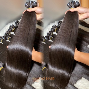 Paquetes de cabello humano crudo vietnamita virgen súper estándar Onda de extremo completo 8 pulgadas Color negro Natural Envío listo Cabello virgen crudo - Product Image 3