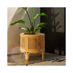 Beaux pots de fleurs en rotin naturel avec des tailles personnalisables, écologiques et parfaits pour la décoration intérieure et extérieure - Product Image 4