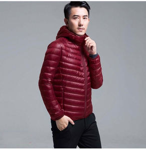 PASUXI vente en gros vestes d'hiver à capuche en coton noir en polyester avec logo personnalisé léger et chaud manteau pour hommes - Product Image 4
