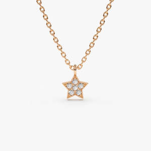 จี้ดาวเพชรระยิบระยับ สร้อยคอเพชรแล็บโกรว์ 0.06 กะรัต สี G ความสะอาด SI1 ทอง 14K ประกายระยิบระยับดุจท้องฟ้ายามค่ำคืน สไตล์โบโฮ - Product Image 1