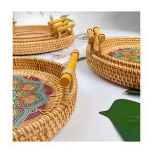 ถาดหวายฝังมุกหรูหราถาดเสิร์ฟปรับแต่งได้จากเวียดนาม - Product Image 1