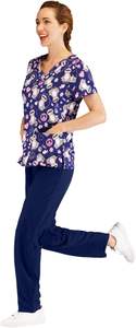Vaslcare 2025, conjunto de uniformes de lona con estampado personalizado para mujer, blusas y Pantalones suaves y acogedores con bolsillos, regalos de la semana de enfermeras - Product Image 2