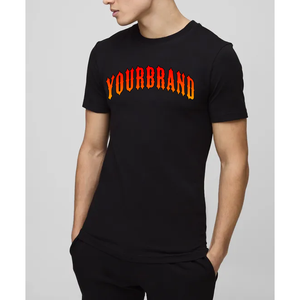 T-shirt avec logo personnalisé pour hommes T-shirts unis et unis pour hommes, vêtements de sport de haute qualité, personnalisation 100% coton, t-shirts noirs - Product Image 1