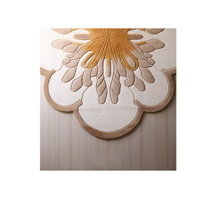 พรมขนสัตว์นิวซีแลนด์แท้ พรีเมียม ทันสมัย ทอด้วยมือ กันน้ำ กันลื่น สีน้ำตาลเบจ ขนสูง ลายแบบนามธรรม เหมาะสำหรับห้องนั่งเล่นและห้องรับประทานอาหาร - Product Image 3