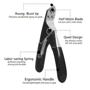 Coupe-ongles pour animaux de compagnie en acier inoxydable poli miroir avec poignée noire, lames tranchantes, coupe-ongles pour animaux, instrument vétérinaire - Product Image 3