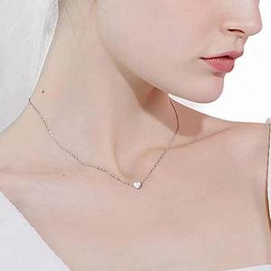 Jeulia Mini Heart-Shaped Sterling <b>Silver</b> Necklace with Rhodium Plated <b>Box</b> <b>Chain</b> and Zircon Stone - Product Image 2