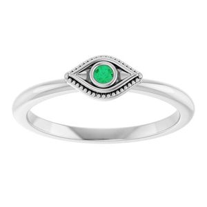 Stackable Evil Eye Trendy Gemstone <b>Rings</b> Religious Geometric Inlay Jewelry for Kids <b>Resizable</b> Brass with Plating Gift - Product Image 3