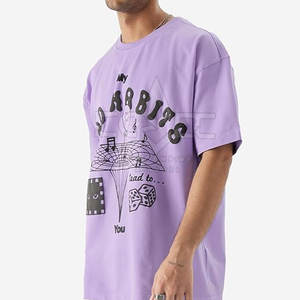 Cómoda Camiseta estampada de gran tamaño antiarrugas 100% algodón camiseta personalizada para hombres al por mayor Camisetas estampadas de gran tamaño para hombres - Product Image 4