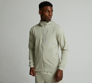 Chaqueta cortavientos impermeable con capucha para hombre, con cierre de cremallera de nailon tejido bordado, cortavientos impermeable para hombre - Product Image 3