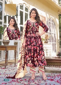 Impresión de lámina de rayón de calidad superior Ropa india y pakistaní Parte inferior superior Chanderi Cotton Dupatta - Product Image 3