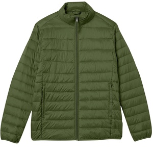 Custom Logo Plus Size Men's Black Zipper Puffer Jacket with Shiny Design Outdoor Casual Warm 100% Wool-<b>Lined</b> <b>Coat</b> Wholesale - Product Image 3