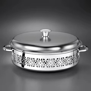 Casserole décorative en acier inoxydable classique et durable, vaisselle de qualité supérieure pour les mariages, les traiteurs, les banquets et les occasions familiales - Product Image 1