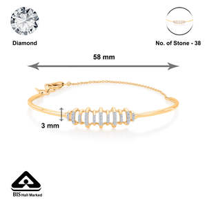 กำไลข้อมือเพชรทองคำประกายเงางามสำหรับผู้หญิง - Product Image 5