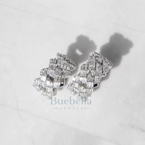 Anillo de cadena de eslabones cubanos VVS Moissanite chapado en oro blanco de 14K de Plata de Ley 925 éxito de ventas estilo Hip Hop Baguette - Product Image 4