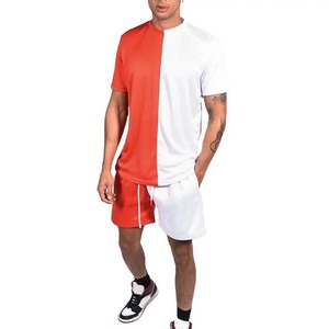 T-shirt de la meilleure qualité avec short assorti, ensemble de shorts deux pièces pour hommes, ensemble jumeau à des prix abordables de couleur contrastée pour vêtements pour hommes - Product Image 1