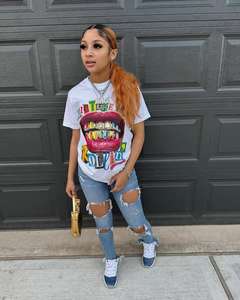 Streetwear T-shirt Sérigraphie Vente en gros Col ras du cou à manches courtes Logo personnalisé Confortable Mode Vêtements vêtements décontractés - Product Image 5