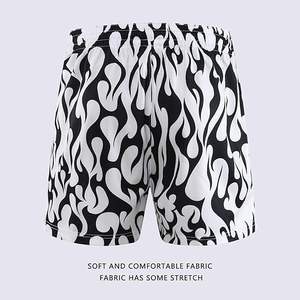 Short pour homme Vintage Sun Dye Fade Sweat Cotton Shorts Distressed Cut Edge Puff Printing Short d'été pour homme délavé à l'acide - Product Image 2