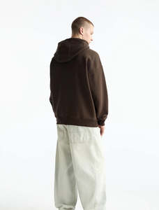 Sudadera con capucha extragrande para hombre, color marrón, corte holgado, tejido polar suave, estilo casual, perfecta para uso diario y comodidad - Product Image 2