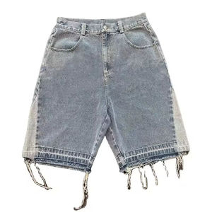 Streetwear surdimensionné pour hommes short en coton denim brodé déchiré OEM pour hommes - Product Image 3