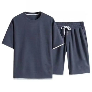 Camiseta de chándal de verano FIGHTER BRO para hombre, Conjunto de camiseta de talla grande y pantalones cortos de chándal, ropa cómoda de 2 piezas - Product Image 4