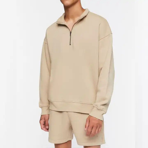 Sweatshirts à demi-fermeture éclair pour hommes de meilleure qualité à bas prix à séchage rapide Style de rue Concevez votre propre couleur personnalisée Sweat-shirt à demi-fermeture éclair pour hommes - Product Image 6