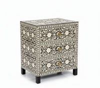 Table de Chevet Moderne de Luxe en Os Incrusté, Style Fantaisie, Durable, Faite à la Main, en Bois, pour Salon, Meuble Décoratif, Prix Abordable Z