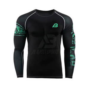 Peso ligero Slim Fit Hombres Camisas de compresión Entrenamiento Color sólido Camisas de compresión de alta calidad - Product Image 1