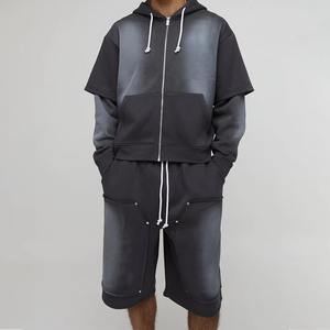 Nueva Llegada Conjunto de Sudadera con Capucha y Pantalones Cortos para Hombre, Estilo Urbano, Tejido Grueso, 100% Algodón Felpa, Logotipo Personalizado, Servicio OEM, Tallas Personalizables - Product Image 5