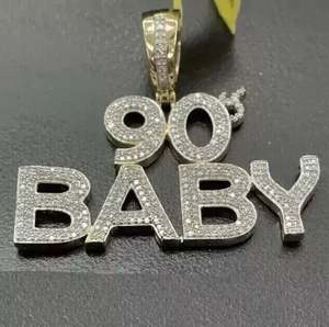 Personalizado 14K chapado en oro amarillo 3 piezas corte Real Moissanite fino colgante delicado joyería de plata esterlina diamante encanto para fiestas - Product Image 2